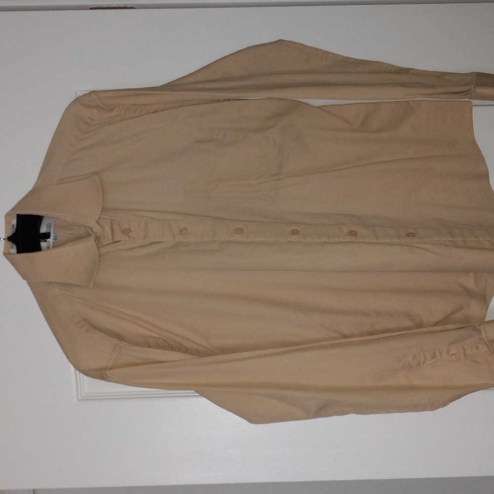 Italo Mondo Beige Dress Shirt 👔 (Size: 15-1/2" neck; 34-35 waist)